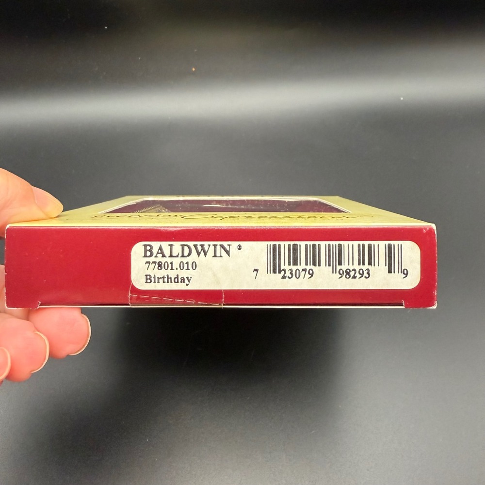 Baldwin Everyday Expressions Birthday Ornament 24K Gold Plated Brass New - Picture 4 of 8